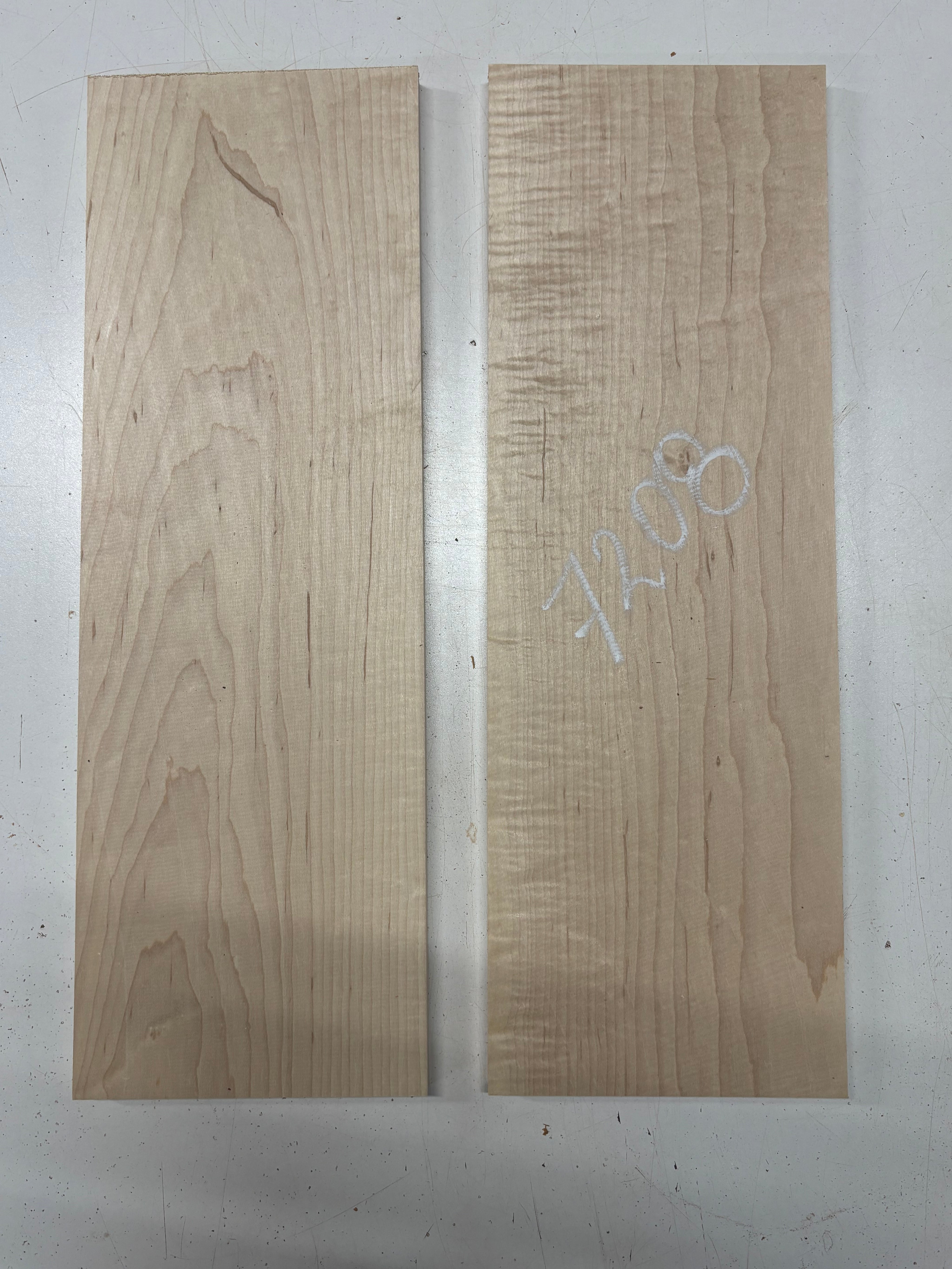 2 Pack, Flame Hard Maple Thin Stock Lumber 18"x6"x1/2"#7208 - Exotic Wood Zone