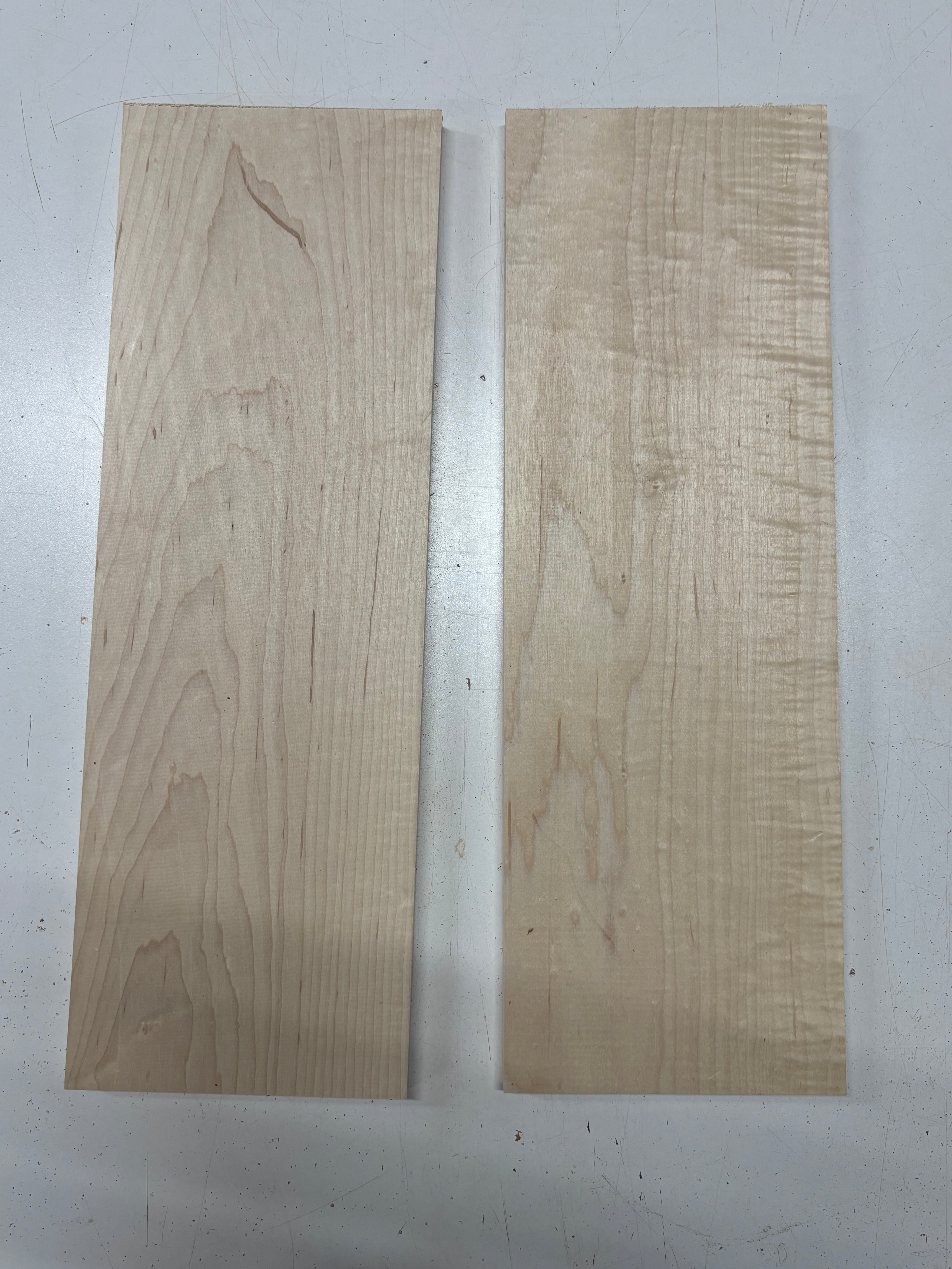 2 Pack, Flame Hard Maple Thin Stock Lumber 18"x6"x1/2"#7208 - Exotic Wood Zone