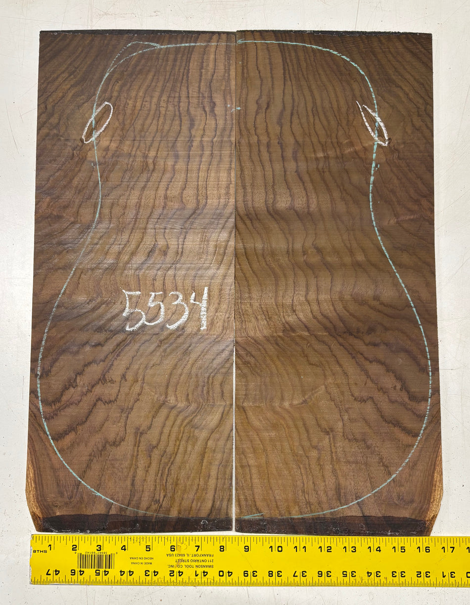 Waterfall Indian Rosewood Dreadnought Guitar Back Set 21" x 8-1/2" x 3/16" #5534