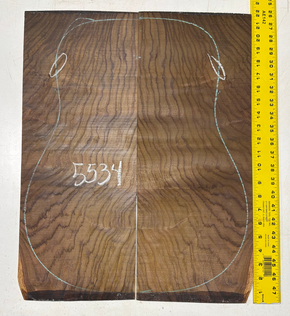 Waterfall Indian Rosewood Dreadnought Guitar Back Set 21" x 8-1/2" x 3/16" #5534