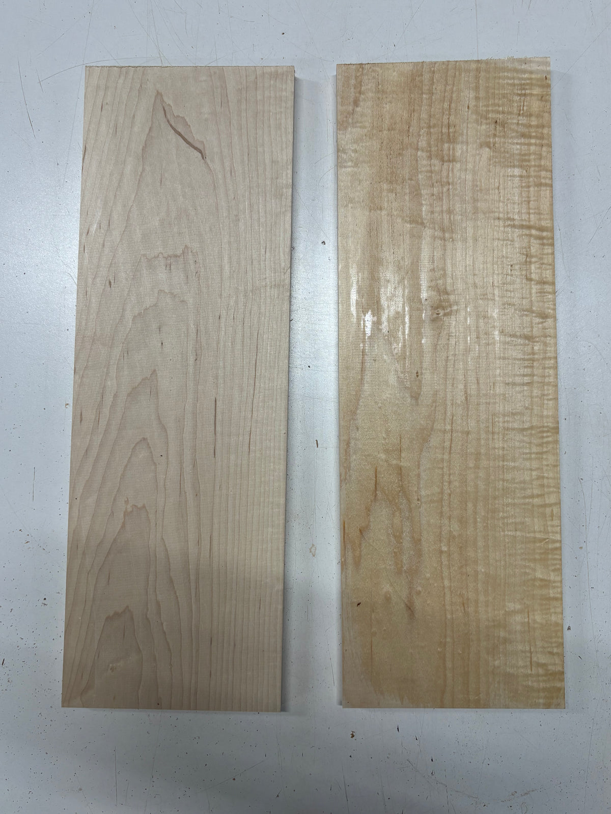 2 Pack, Flame Hard Maple Thin Stock Lumber 18"x6"x1/2"#7208 - Exotic Wood Zone