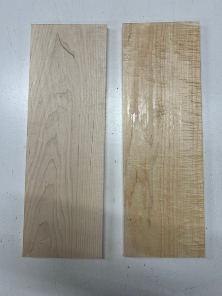 2 Pack, Flame Hard Maple Thin Stock Lumber 18"x6"x1/2"#7208 - Exotic Wood Zone