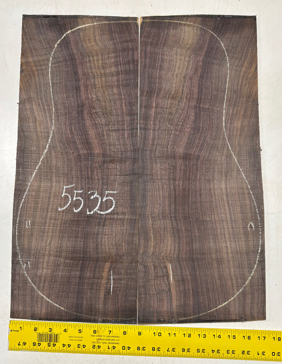 Waterfall Indian Rosewood Dreadnought Guitar Back Set 21" x 8-1/2" x 3/16" #5535