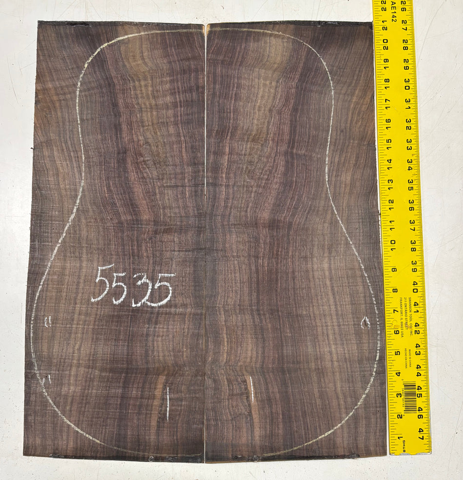 Waterfall Indian Rosewood Dreadnought Guitar Back Set 21" x 8-1/2" x 3/16" #5535