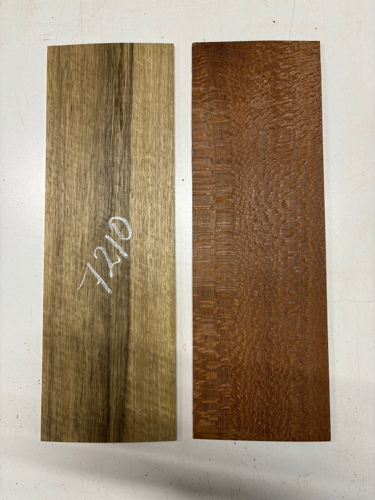 2 Pack, 2 Species Black Limba + Leopardwood Thin Stock Lumber 21"x7"x1/4"#7210 - Exotic Wood Zone