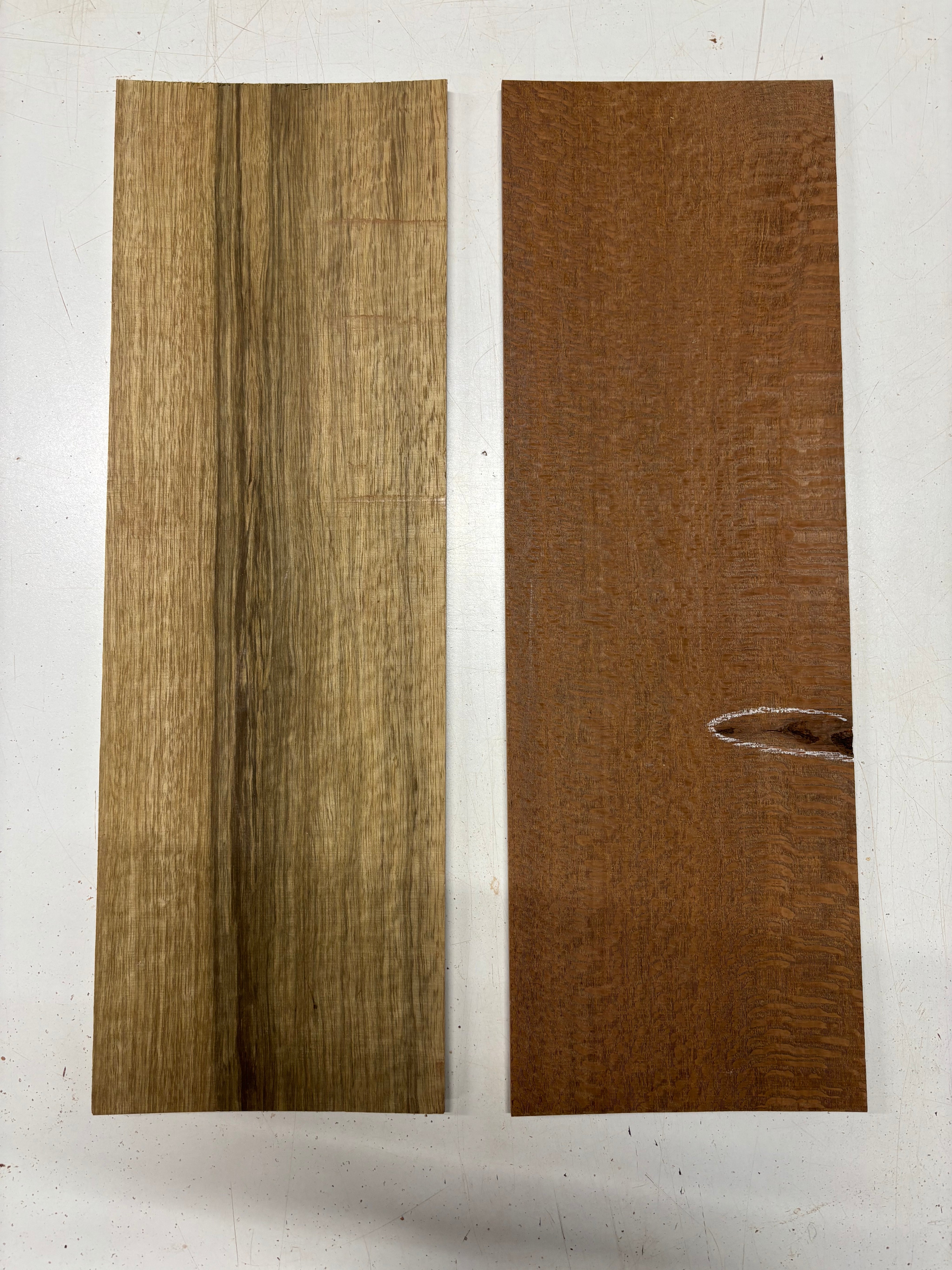 2 Pack, 2 Species Black Limba + Leopardwood Thin Stock Lumber 21"x7"x1/4"#7210 - Exotic Wood Zone
