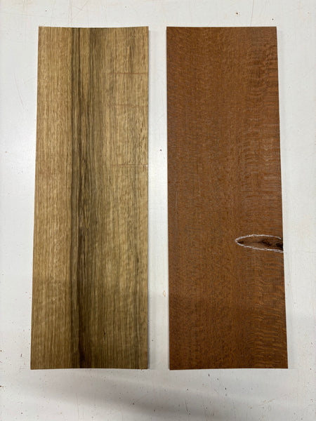 2 Pack, 2 Species Black Limba + Leopardwood Thin Stock Lumber 21"x7"x1/4"#7210 - Exotic Wood Zone