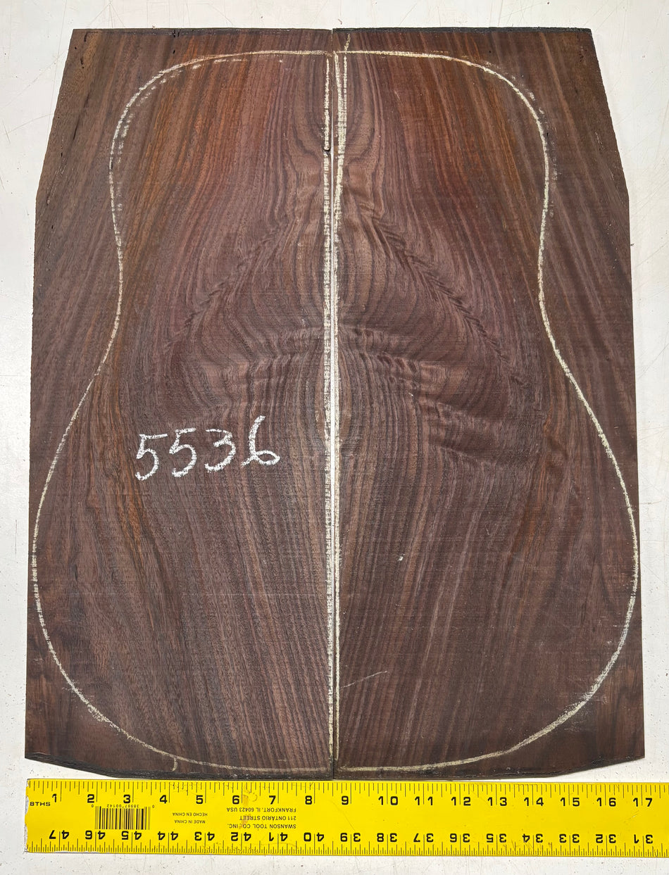 Waterfall Indian Rosewood Dreadnought Guitar Back Set 21" x 8-1/2" x 3/16" #5536