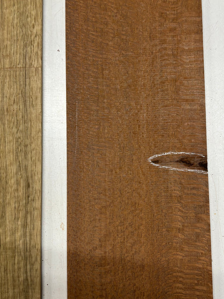 2 Pack, 2 Species Black Limba + Leopardwood Thin Stock Lumber 21"x7"x1/4"#7210 - Exotic Wood Zone