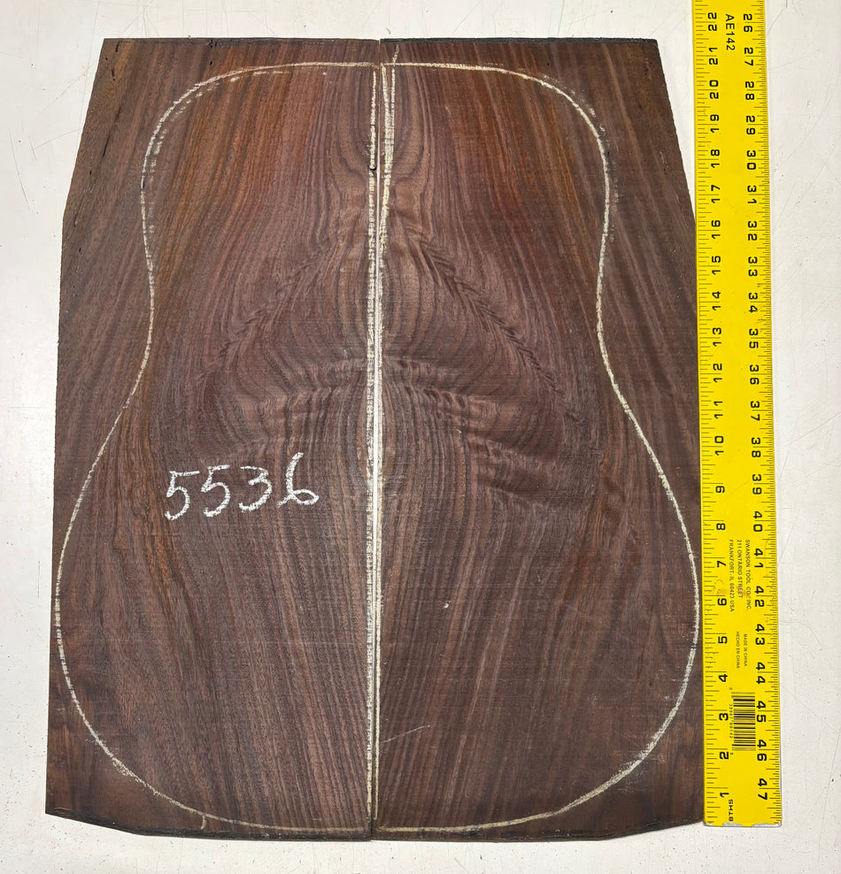 Waterfall Indian Rosewood Dreadnought Guitar Back Set 21" x 8-1/2" x 3/16" #5536