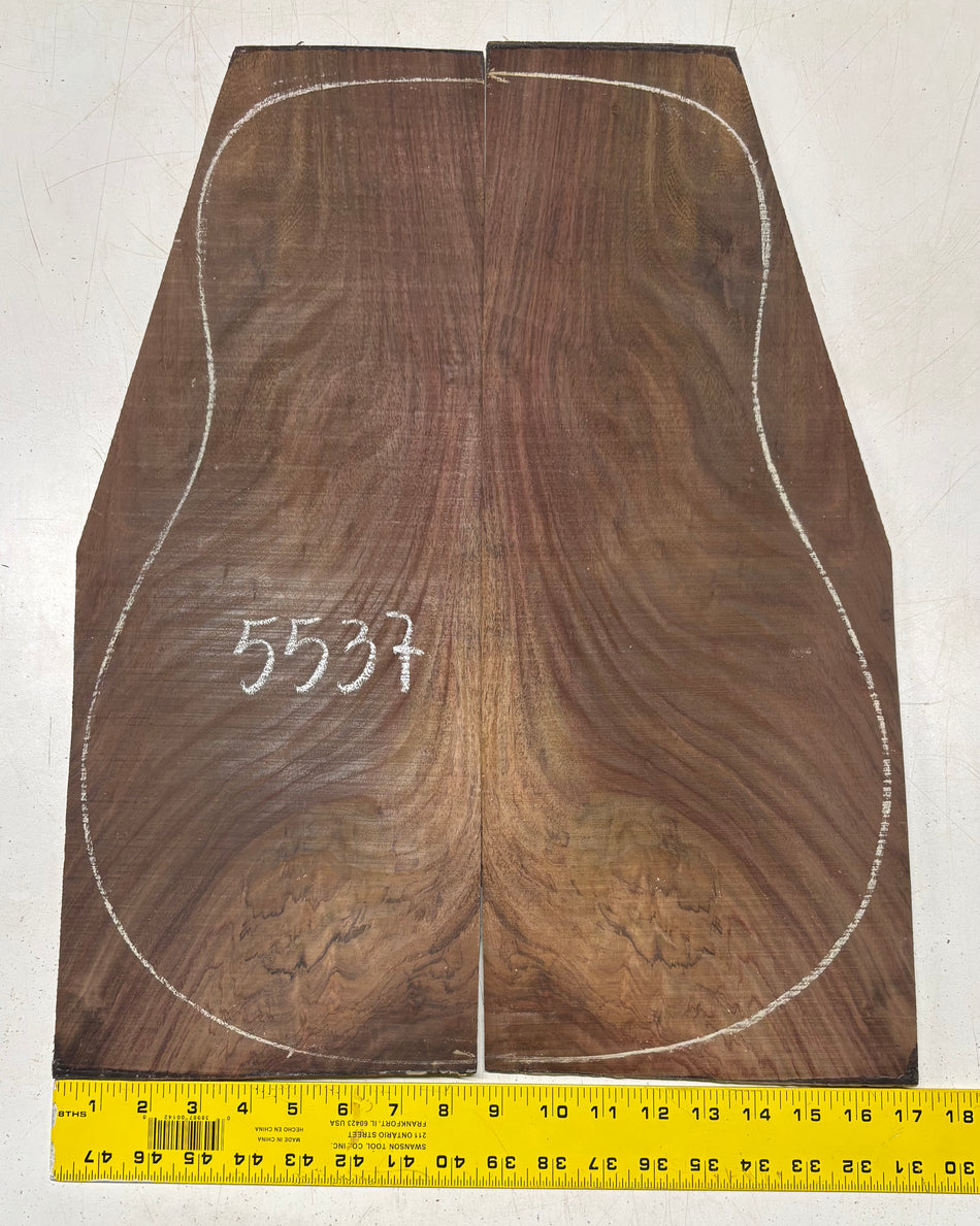 Waterfall Indian Rosewood Dreadnought Guitar Back Set 21" x 8-1/2" x 3/16" #5537