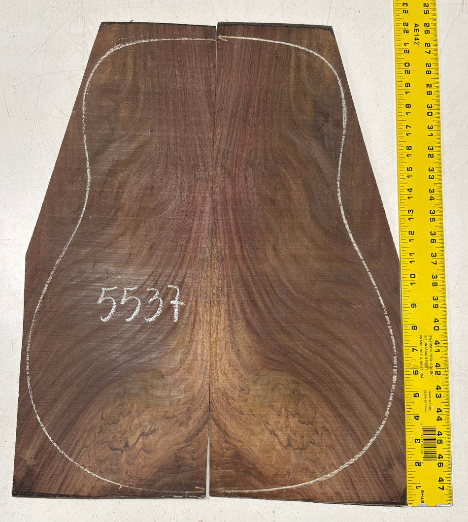 Waterfall Indian Rosewood Dreadnought Guitar Back Set 21" x 8-1/2" x 3/16" #5537