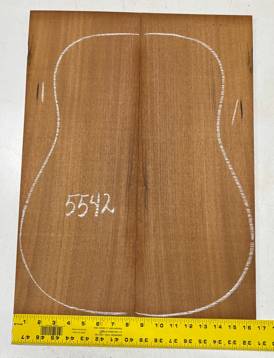 Honduran Mahogany Dreadnought Guitar Back Set 22" x 8-1/4" x 3/16" #5542