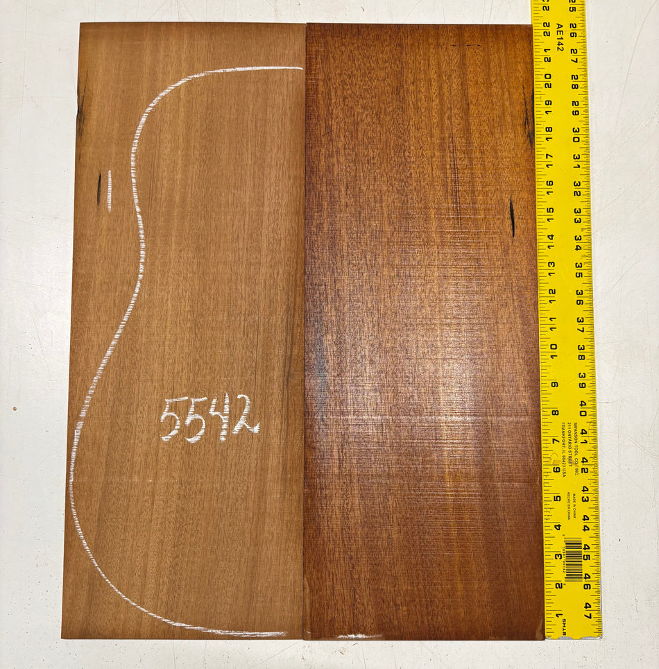 Honduran Mahogany Dreadnought Guitar Back Set 22" x 8-1/4" x 3/16" #5542