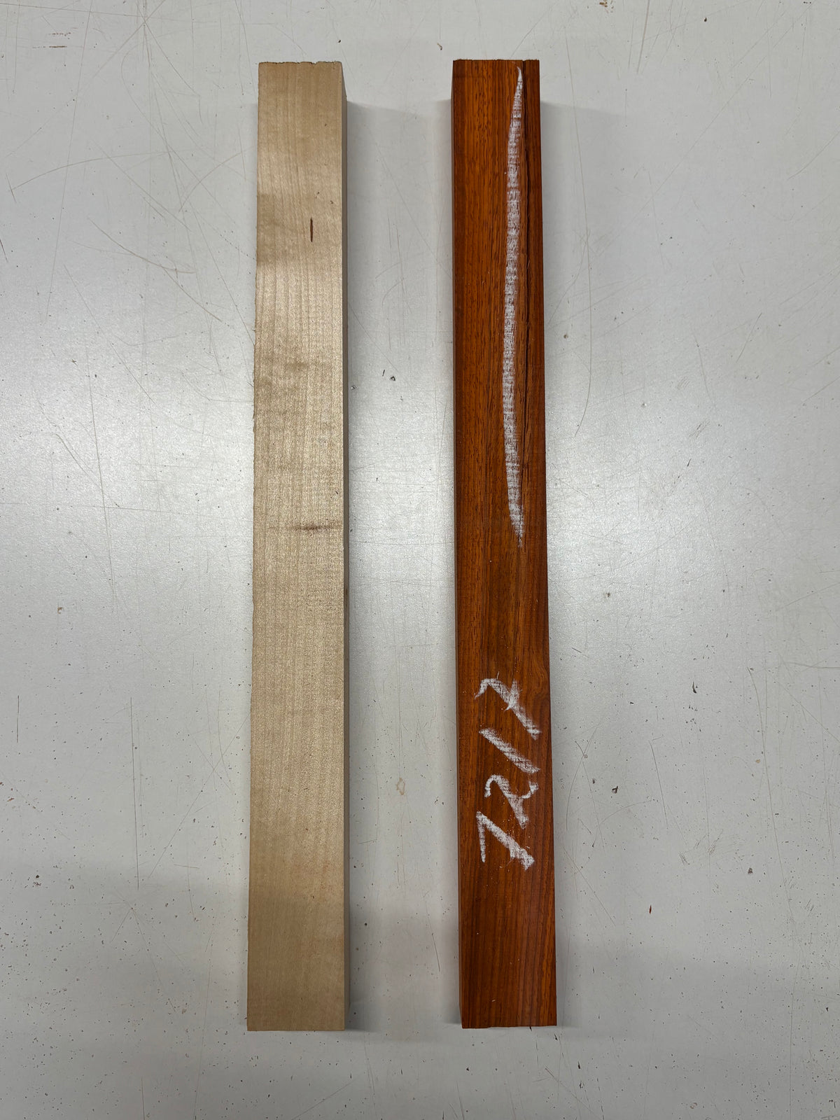2 Pack, 2 Species Basswood + Padauk Thin Stock Lumber 20"x1-3/4"x1-3/8"#7217 - Exotic Wood Zone