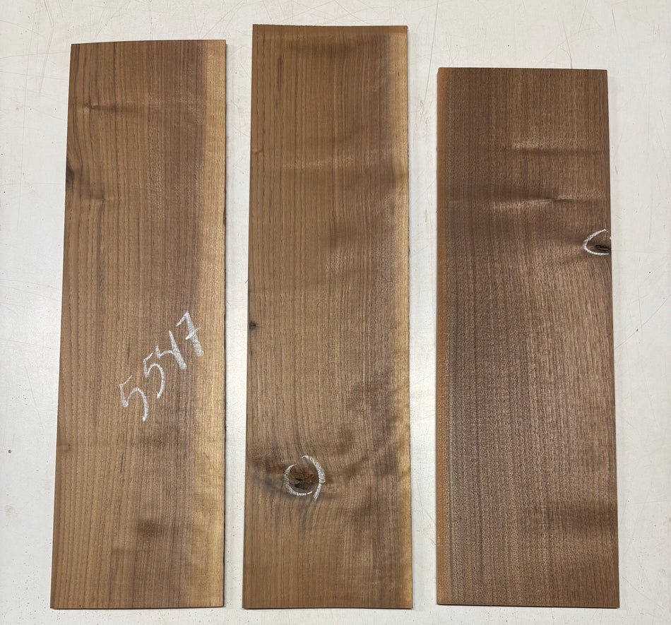 3 Pack, Black Walnut Thin Stock Lumber  24" x 6-3/4" x 1/4", 24-1/2" x 6-3/4" x 1/4", 22" x 7" x 1/4" #5547
