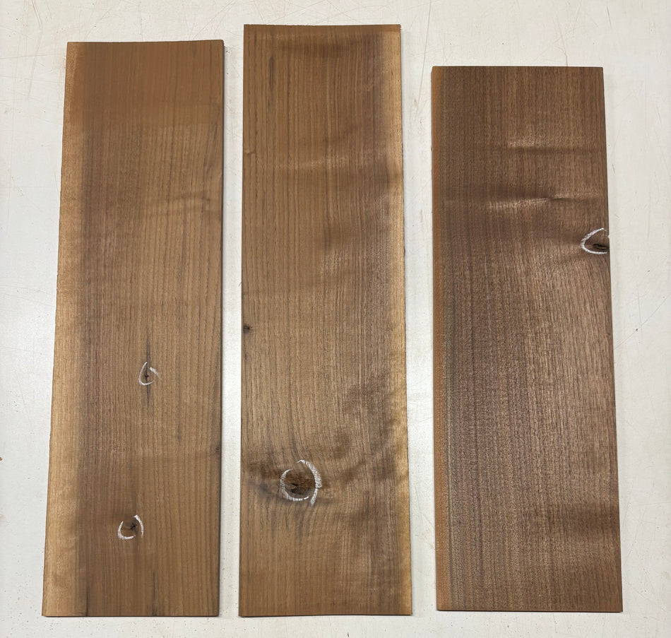 3 Pack, Black Walnut Thin Stock Lumber  24" x 6-3/4" x 1/4", 24-1/2" x 6-3/4" x 1/4", 22" x 7" x 1/4" #5547