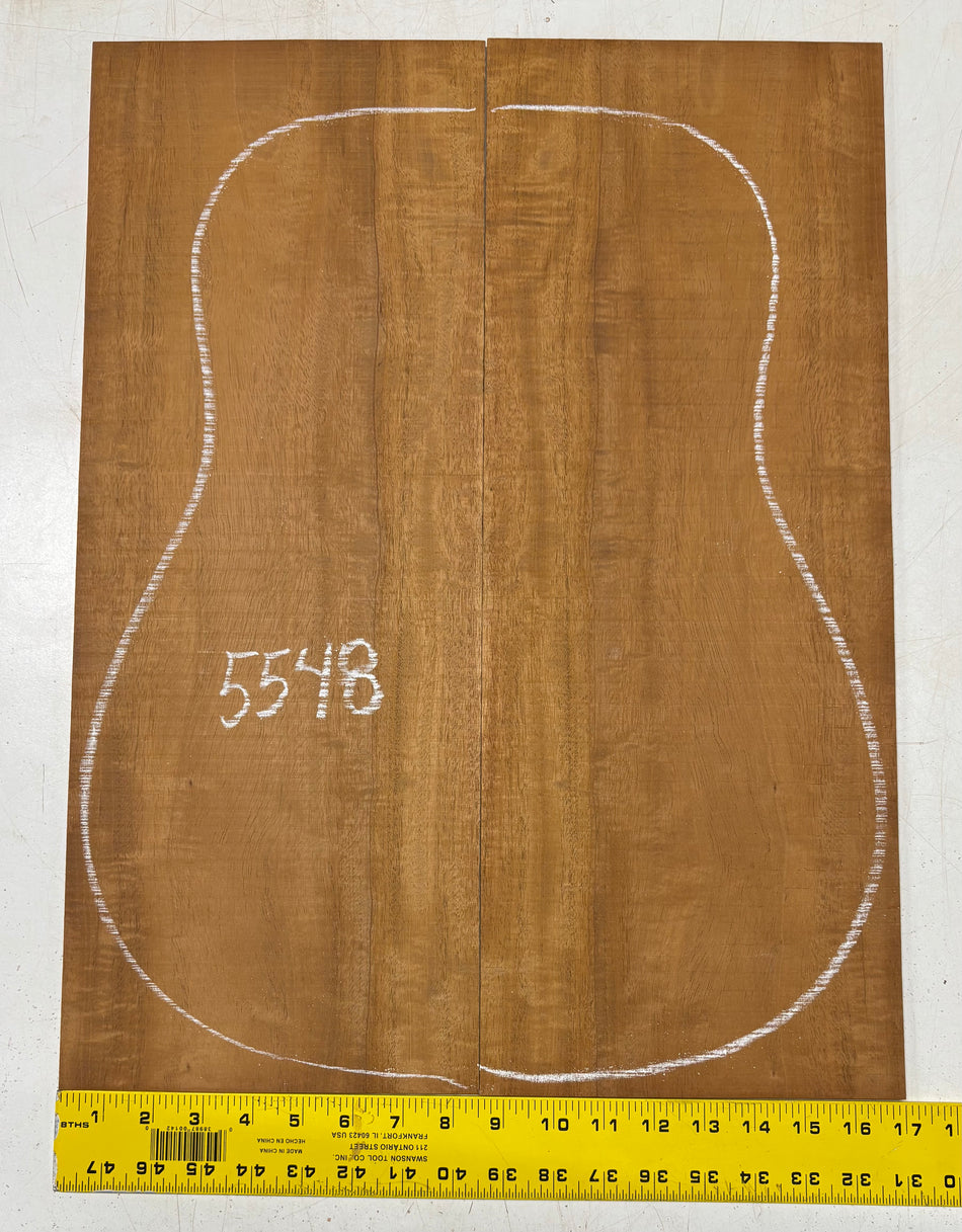 Flame Honduran Mahogany Dreadnought Guitar Back Set 22" x 8-3/8" x 3/16" #5548
