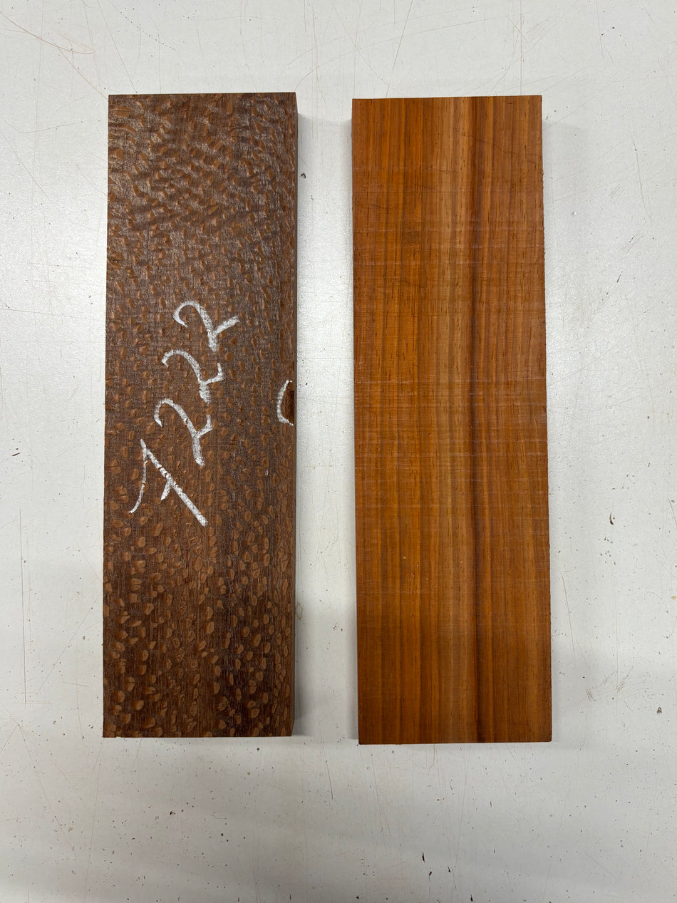 2 Pack, 2 Species Padauk + Leopardwood Thin Stock Lumber 12-1/2"x3-5/8"x7/8"#7222