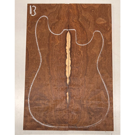 Granadillo Bookmatched Guitar Drop Tops 21" x 7-1/4" x 3/8" #13 - Exotic Wood Zone - Buy online Across USA 