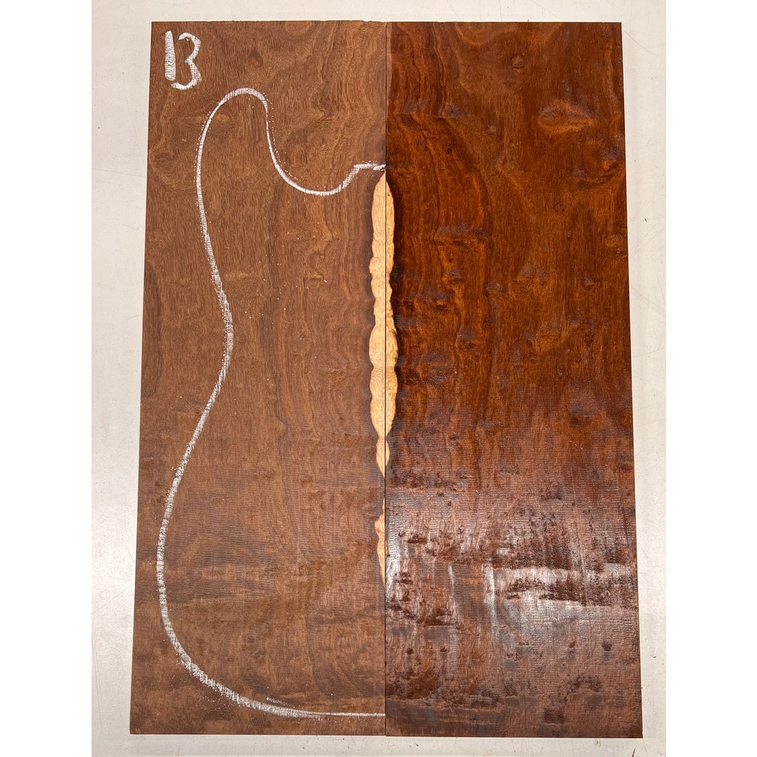 Granadillo Bookmatched Guitar Drop Tops 21" x 7-1/4" x 3/8" #13 - Exotic Wood Zone - Buy online Across USA 