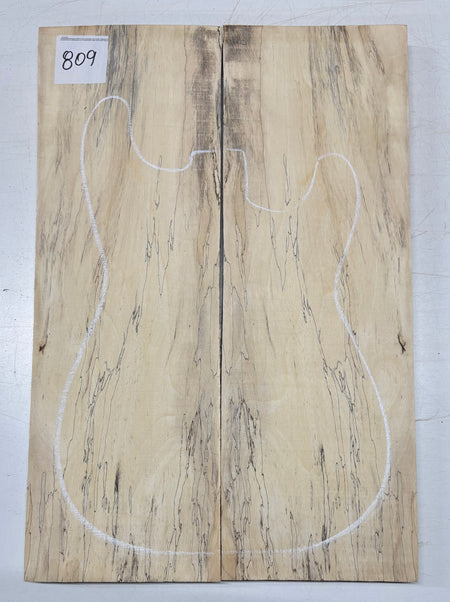 Spalted Tamarind Guitar Carved Top - 22-1/4” x 7-1/2” x 7/8” #809 Exotic Wood Zone 