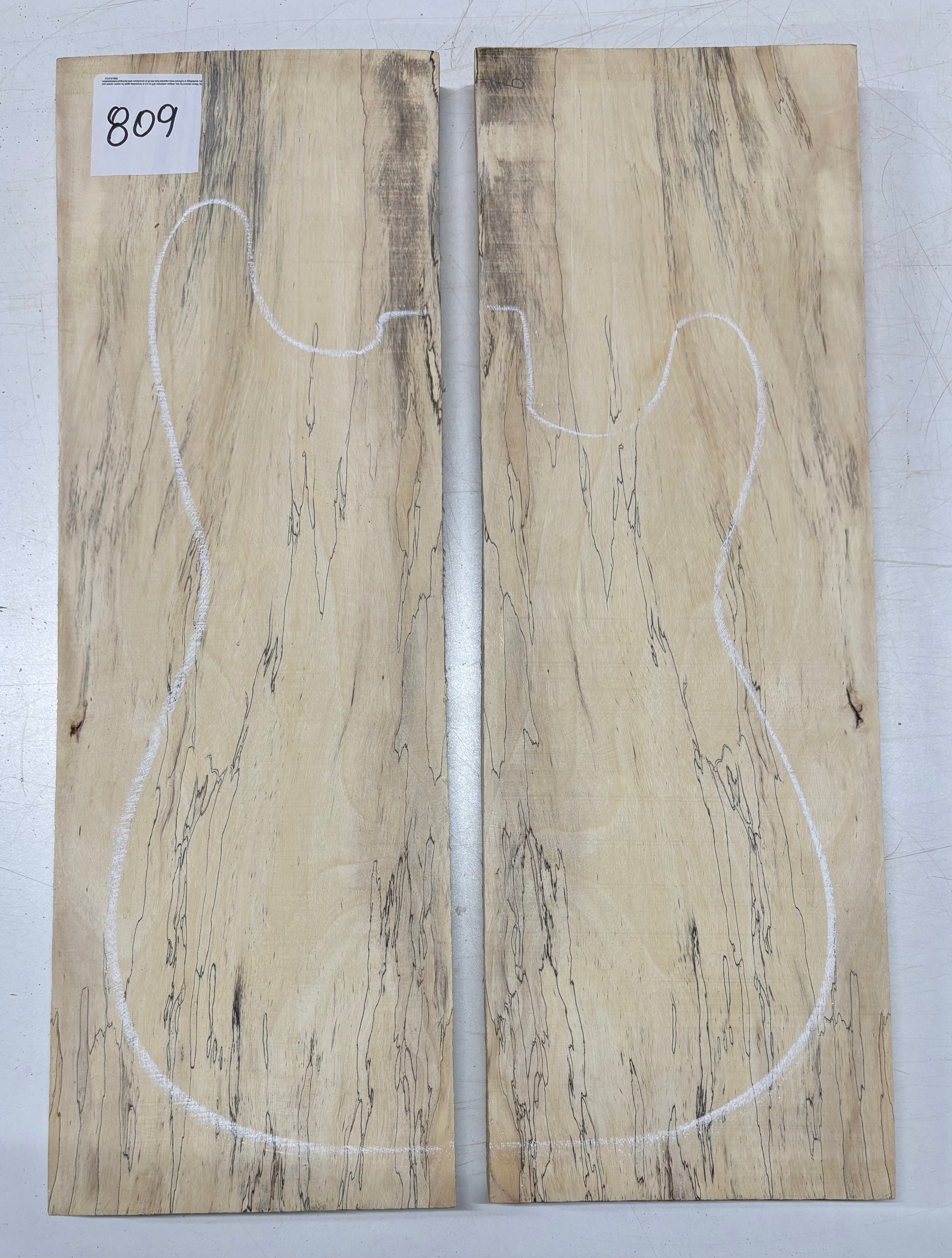 Spalted Tamarind Guitar Carved Top - 22-1/4” x 7-1/2” x 7/8” #809 Exotic Wood Zone 