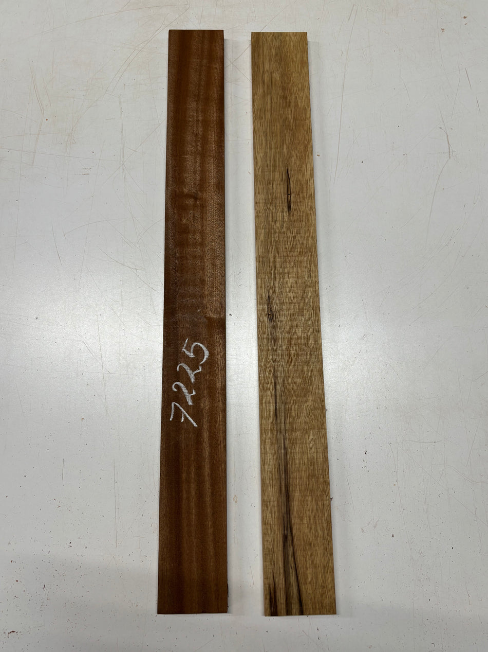 2 Pack, 2 Species Sapele + Black Limba Thin Stock Lumber 30"x3"x1/2"#7225