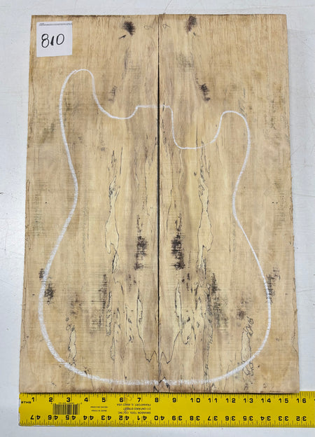 Spalted Tamarind Guitar Carved Top - 22-1/4” x 7-1/2” x 7/8” #810 Exotic Wood Zone 