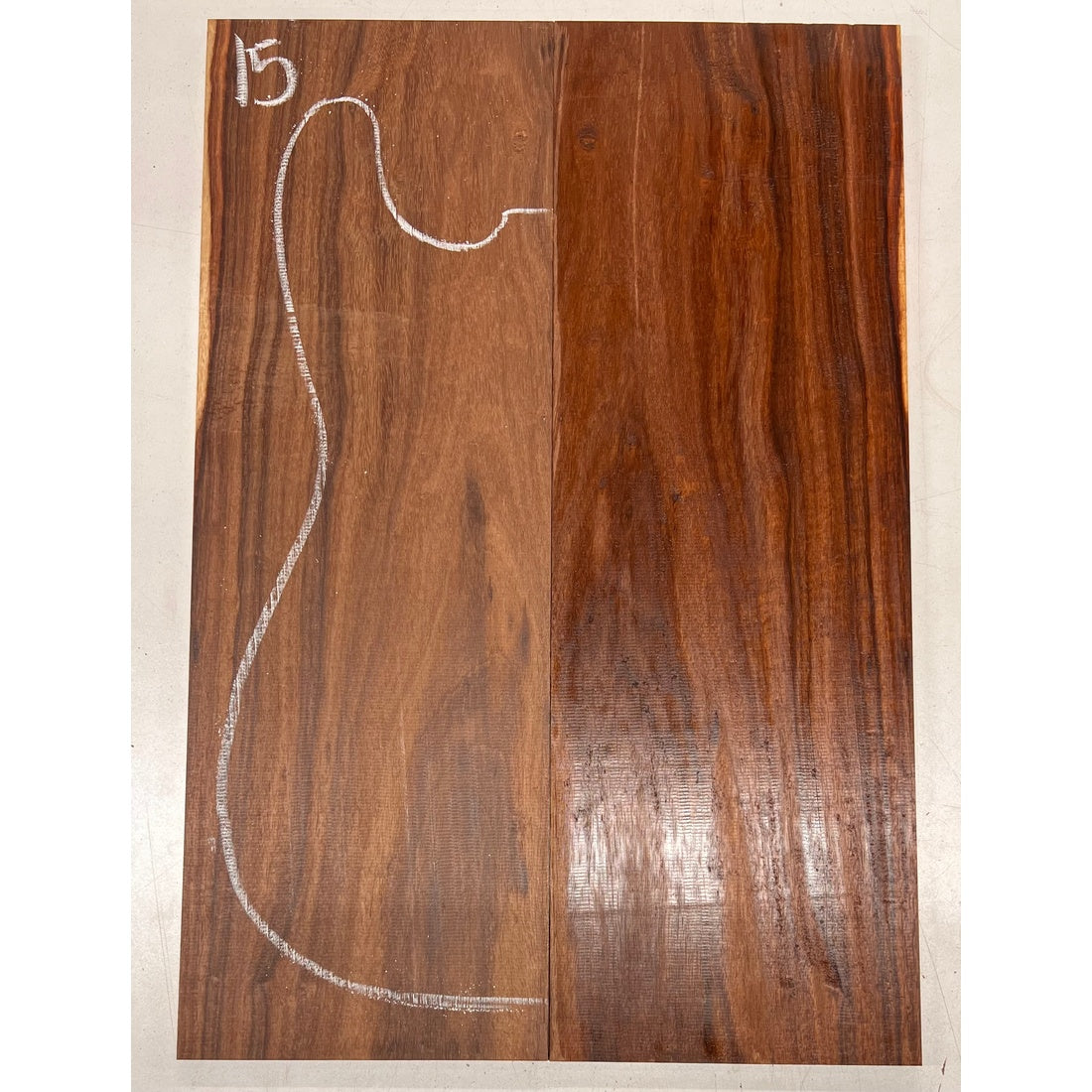 Granadillo Bookmatched Guitar Drop Tops 21" x 7-1/4" x 3/8" #15 - Exotic Wood Zone - Buy online Across USA 