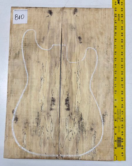 Spalted Tamarind Guitar Carved Top - 22-1/4” x 7-1/2” x 7/8” #810 Exotic Wood Zone 