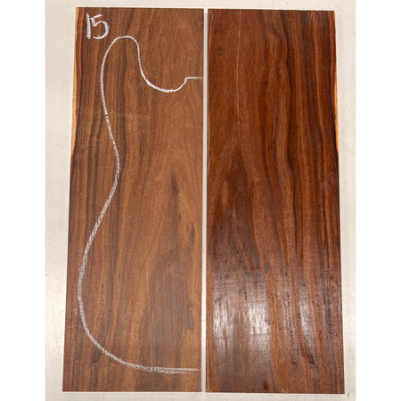 Granadillo Bookmatched Guitar Drop Tops 21" x 7-1/4" x 3/8" #15 - Exotic Wood Zone - Buy online Across USA 