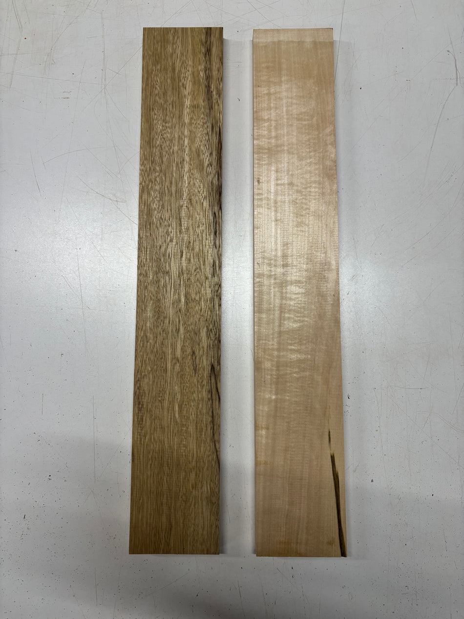 2 Pack, 2 Species White Limba + Basswood Thin Stock Lumber 25"x4"x3/4"#7228