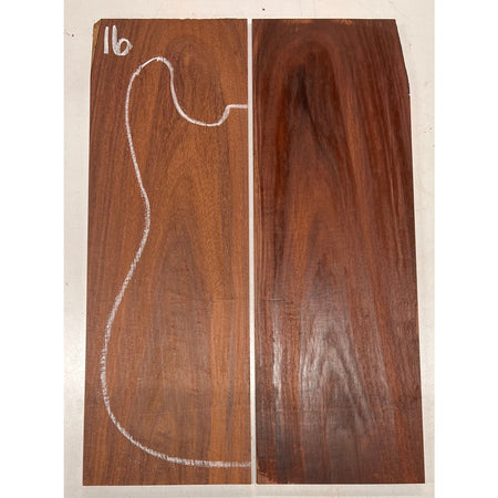 Granadillo Bookmatched Guitar Drop Tops 21" x 7-1/4" x 3/8" #16 - Exotic Wood Zone - Buy online Across USA 