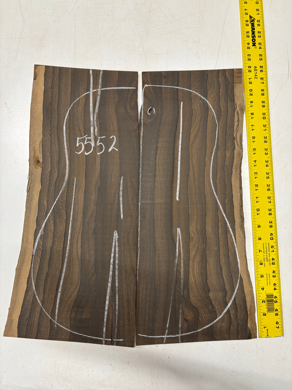 Ziricote Guitar Back Dreadnought (Unmatched) 23" x 8" x 3/16" #5552