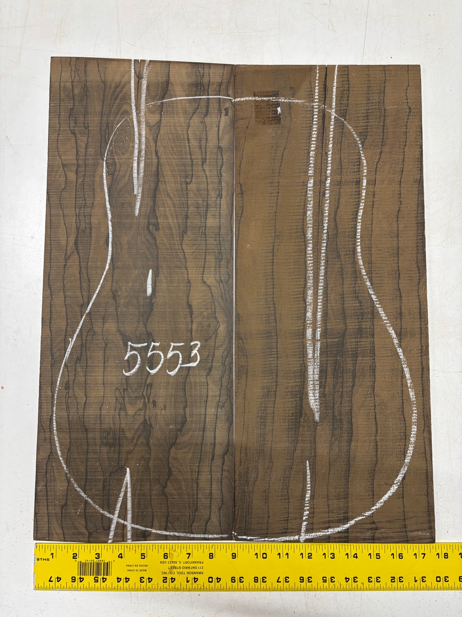 Ziricote Guitar Back Dreadnought (Unmatched) 23" x 8" x 3/16" #5553