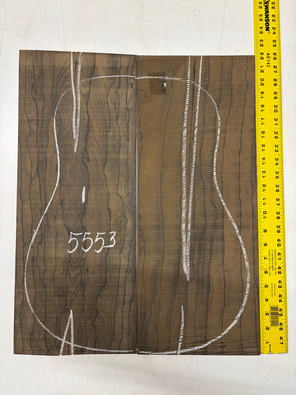 Ziricote Guitar Back Dreadnought (Unmatched) 23" x 8" x 3/16" #5553