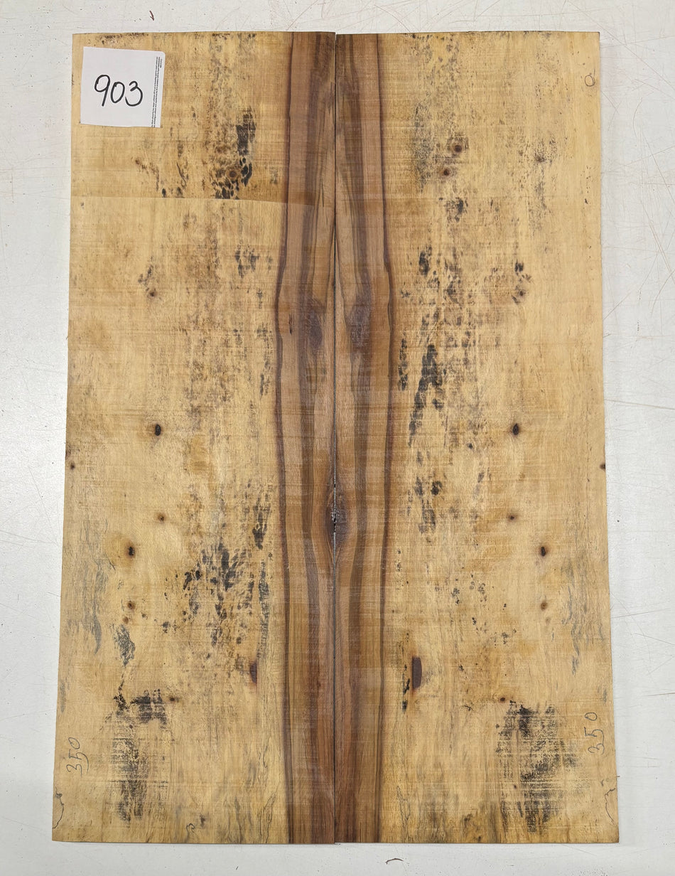 Red Spalted Tamarind Guitar Drop Top 22" x 7-3/8" x 3/8" #903