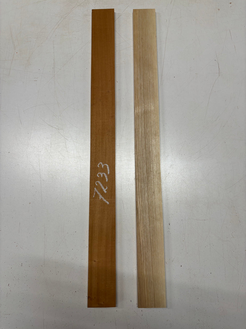 2 Pack, 2 Species Mahogany + White Ash Thin Stock Lumber 30"x2-1/2"x3/8"#7233