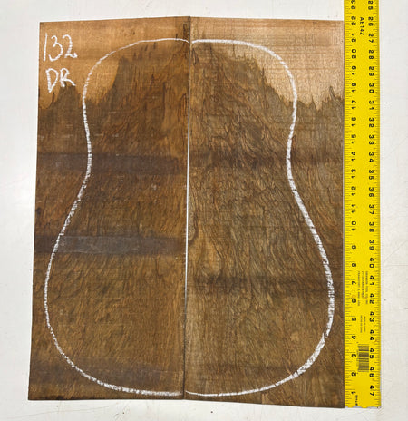 Figured Flame Mango Dreadnought Guitar Back and Side Set #132 - Exotic Wood Zone