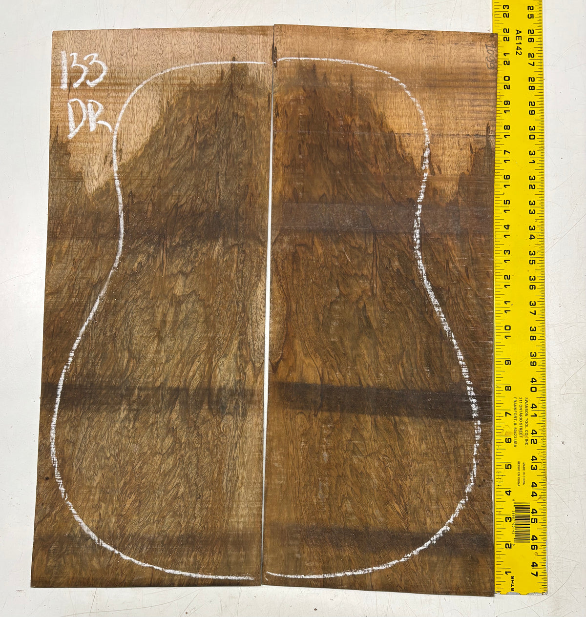 Figured Flame Mango Dreadnought Guitar Back and Side Set #133 - Exotic Wood Zone