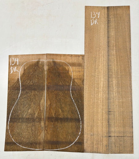 Figured Flame Mango Dreadnought Guitar Back and Side Set #134 - Exotic Wood Zone