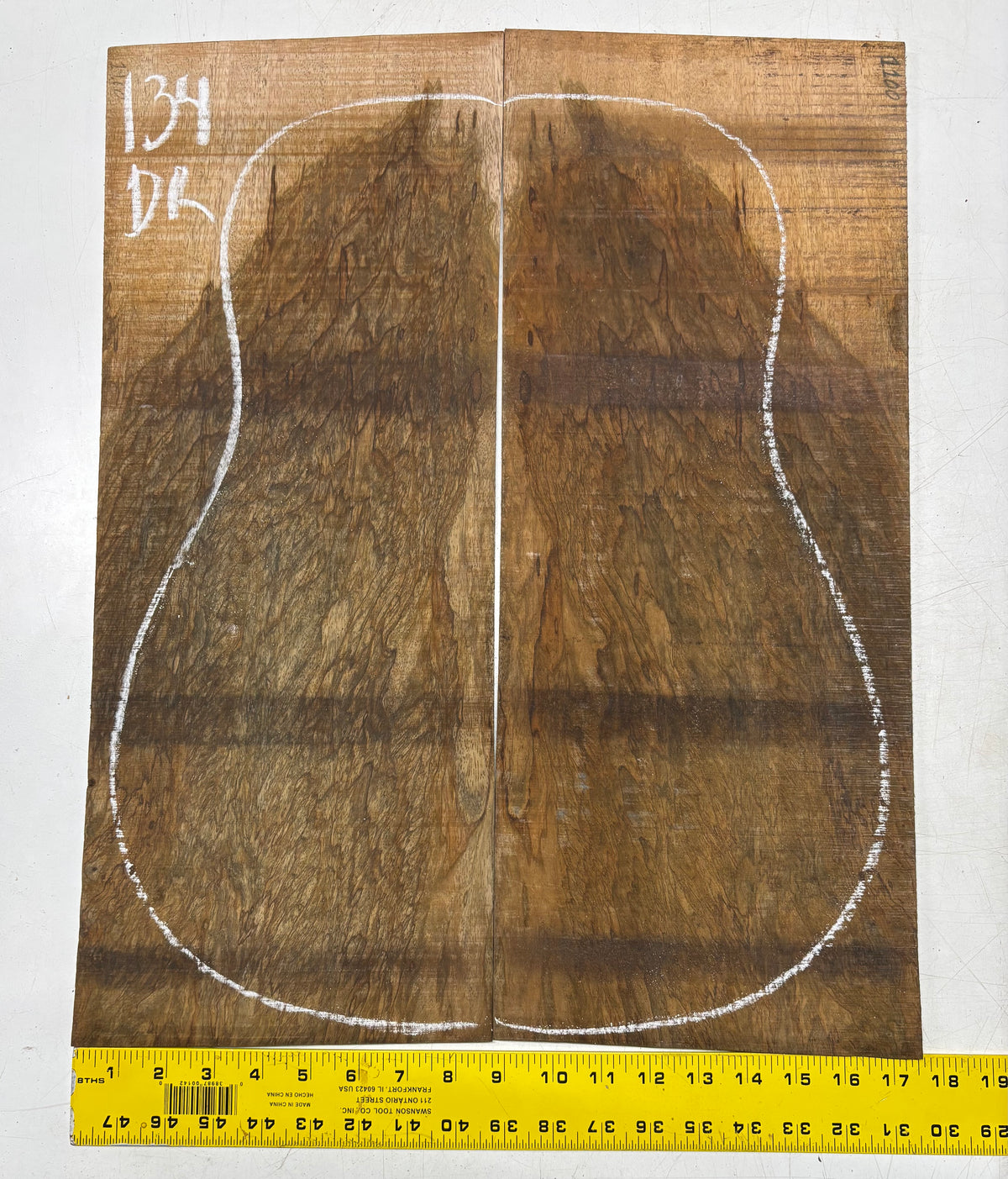 Figured Flame Mango Dreadnought Guitar Back and Side Set #134 - Exotic Wood Zone