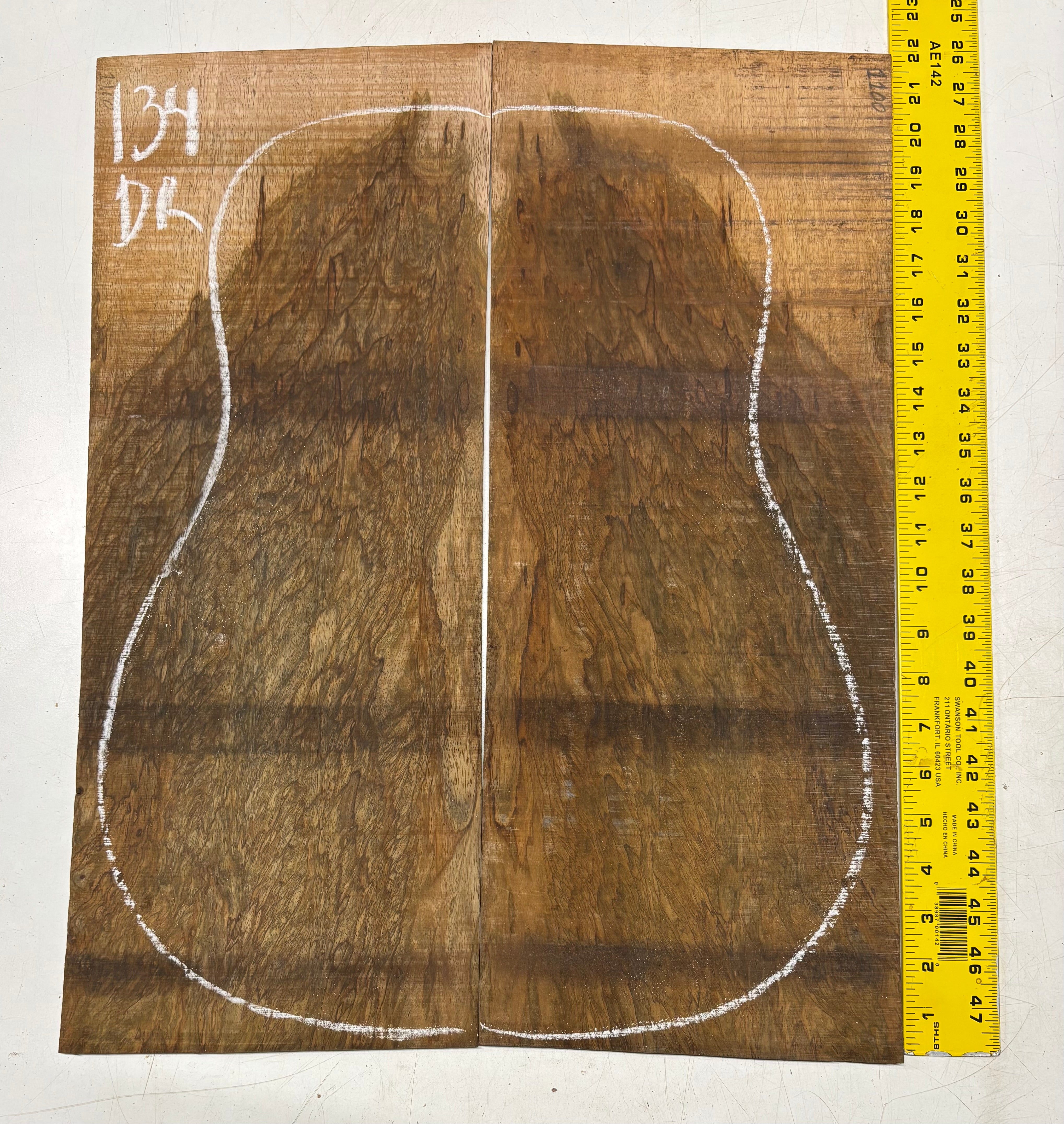 Figured Flame Mango Dreadnought Guitar Back and Side Set #134 - Exotic Wood Zone