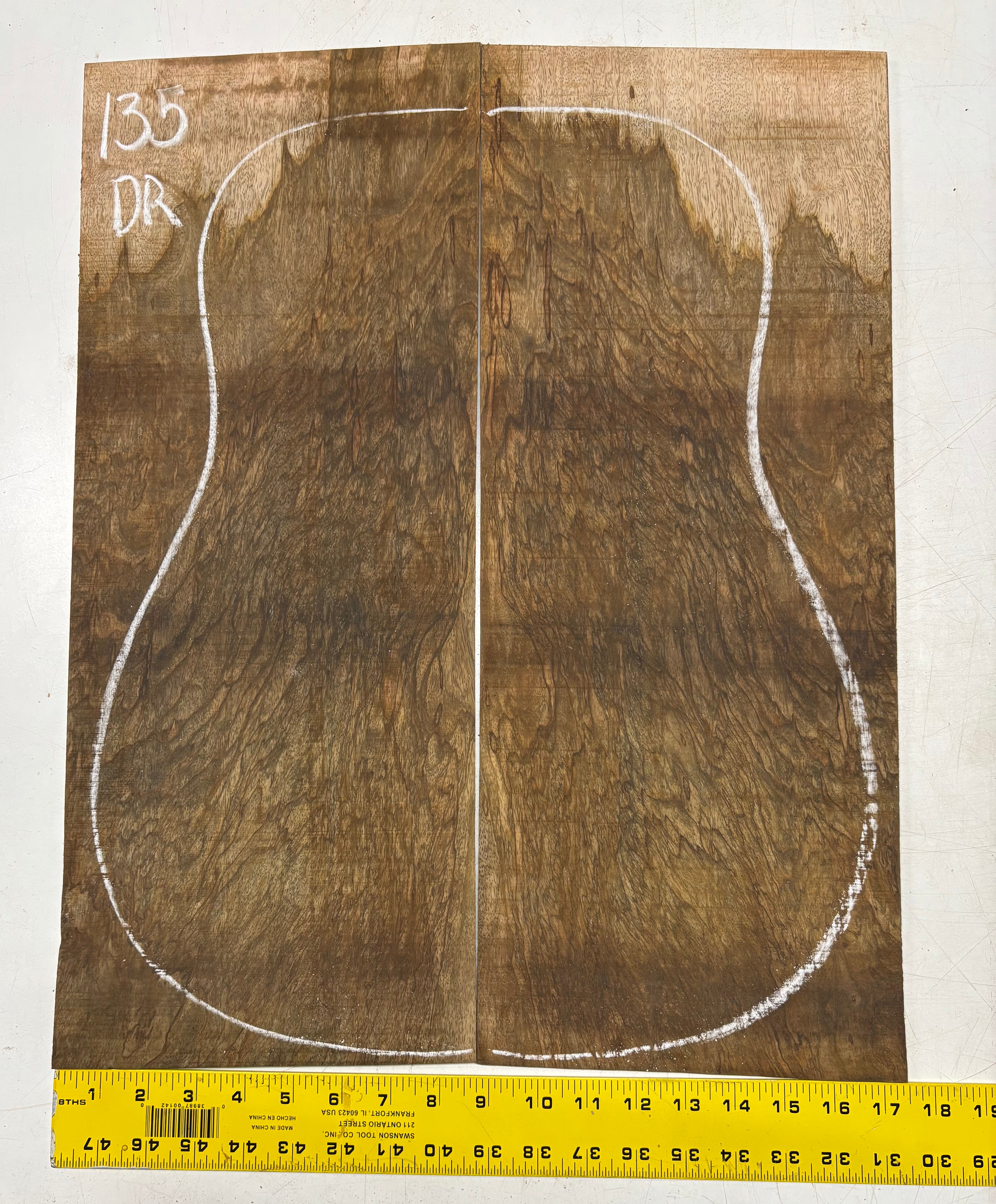 Figured Flame Mango Dreadnought Guitar Back and Side Set #135 - Exotic Wood Zone