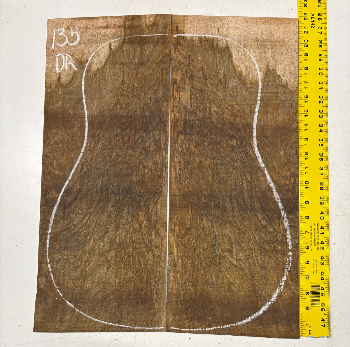 Figured Flame Mango Dreadnought Guitar Back and Side Set #135 - Exotic Wood Zone