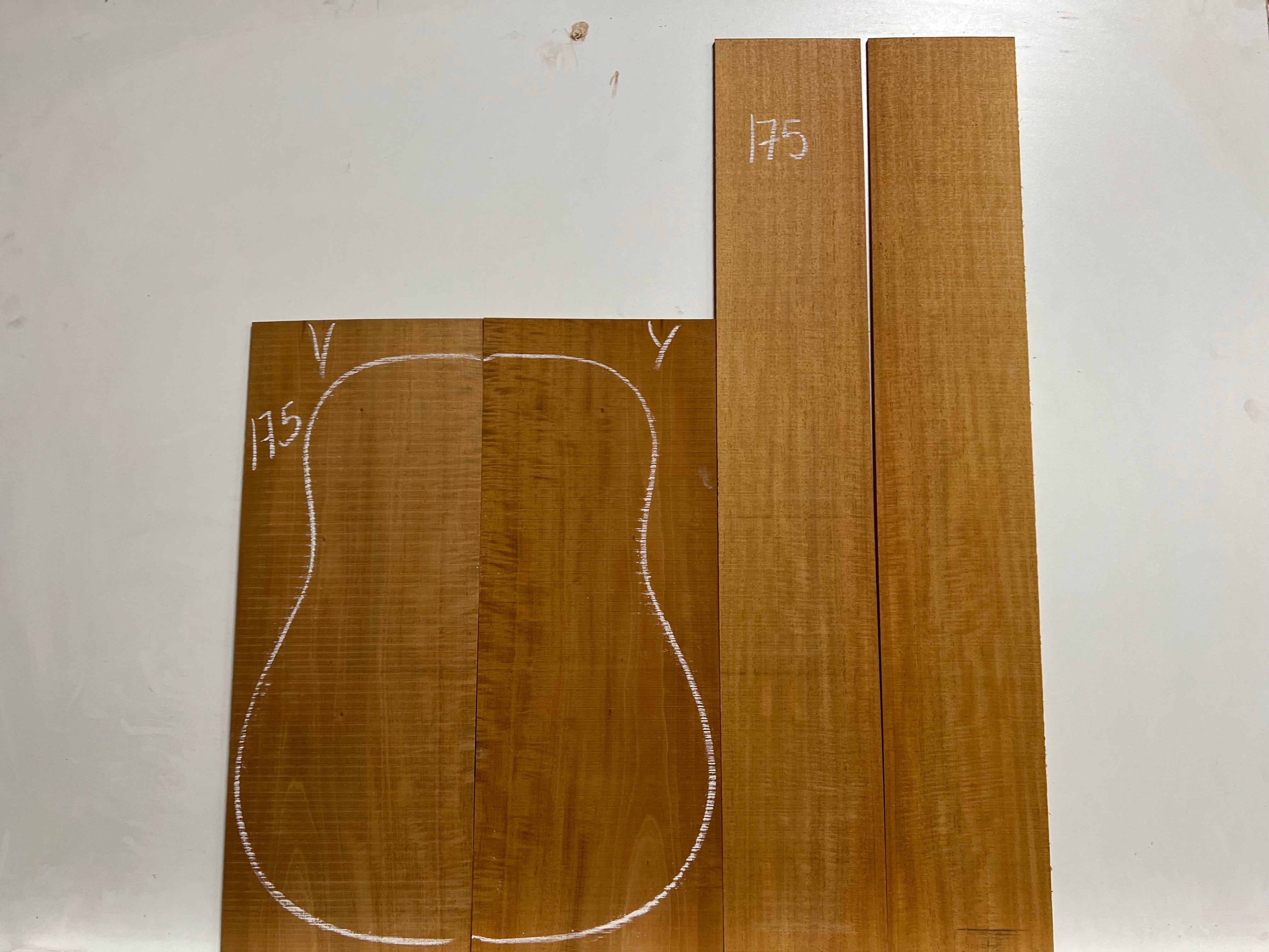 Flame Genuine Mahogany Classical Guitar Back & Side Set #175 - Exotic Wood Zone - Buy online Across USA 