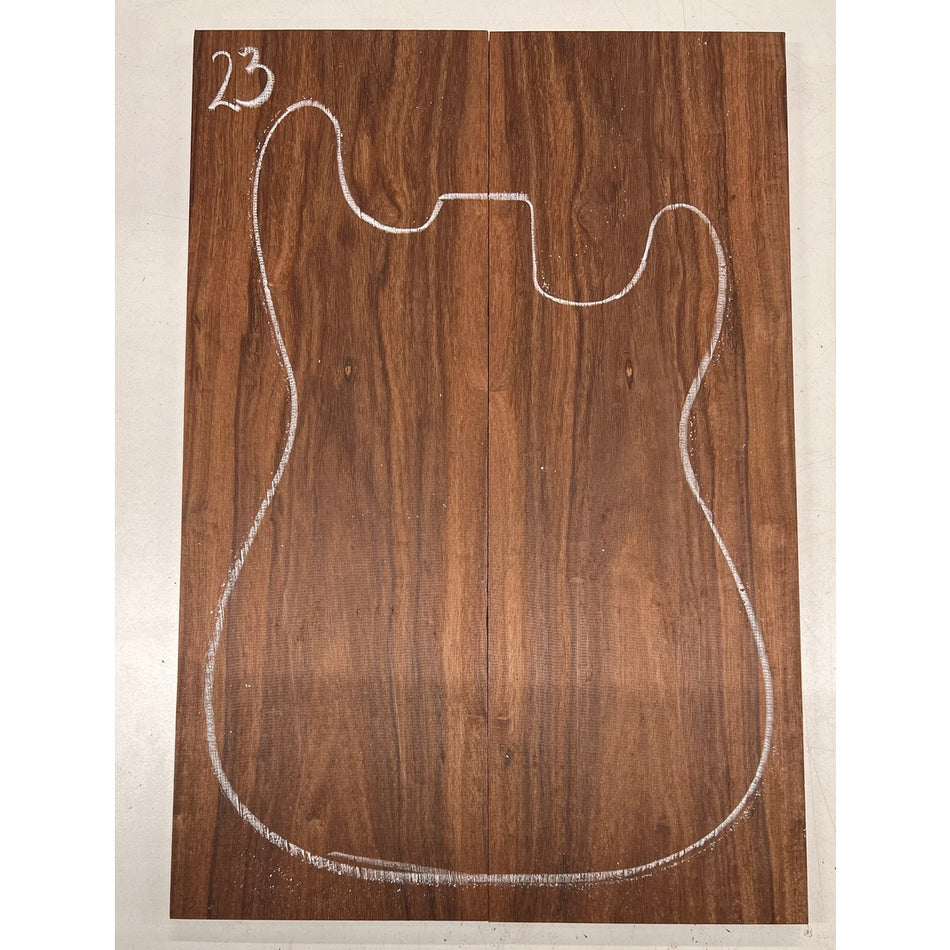 Granadillo Bookmatched Guitar Drop Tops 21" x 7-1/4" x 3/8" #23 - Exotic Wood Zone - Buy online Across USA 