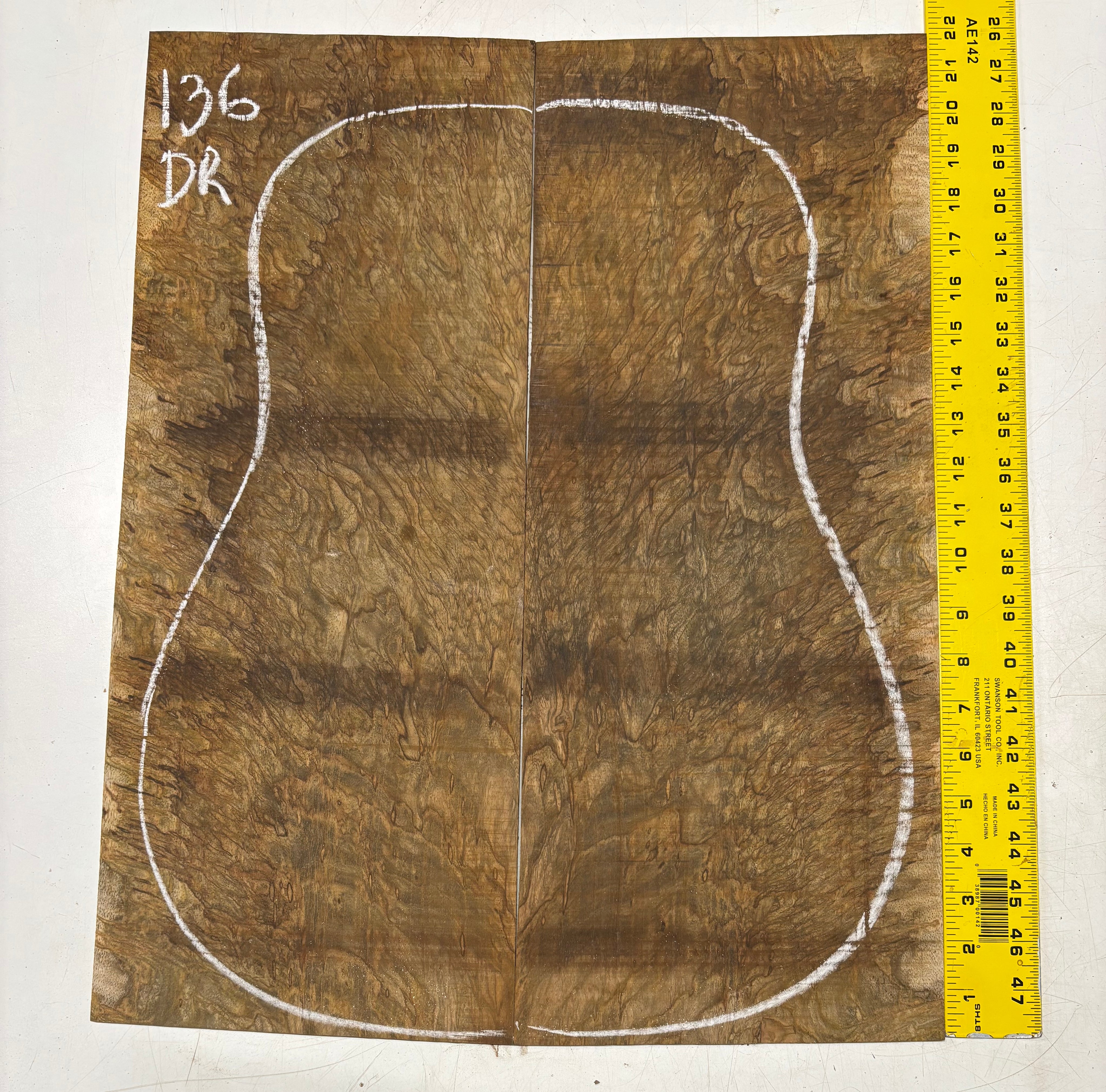 Figured Flame Mango Dreadnought Guitar Back and Side Set #136 - Exotic Wood Zone