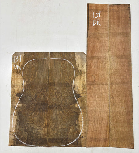 Figured Flame Mango Dreadnought Guitar Back and Side Set #137 - Exotic Wood Zone
